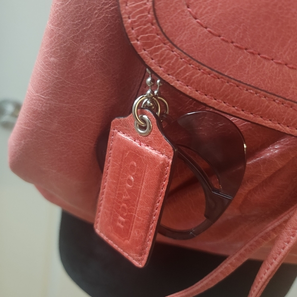 RARE! Coach 17910 Pink Distressed Leather Drawstring Backpack Bag main image 4